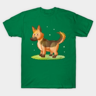 Hand Drawn Cartoon  German Sheperd T-Shirt